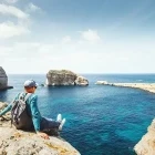 Hiker relaxing in Malta