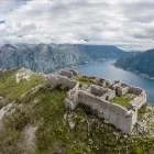 Aerial view of the Austro-Hungarian fortress Vranoro Brdo, overlooking the Bay of Kotor, Montenegro.