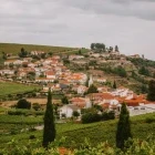 Scenic landscape, looking towards a village in Portugal