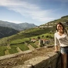 Enjoying views of a vineyard in the Douro River region, Portugal