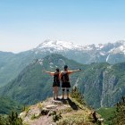 Hikers in Valbona Valley, Albania