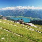 Dachstein mountanis and Lake Wolfgangsee