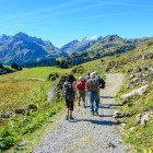 Group hiking in the Austrian Alps