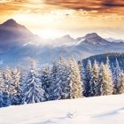 Winter scenery of the Salzkammergut region of Austria