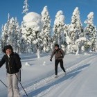 Pair skiing in Finland
