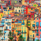 Vibrant houses in Menton, France