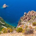 View over Capo Rosso in Piana region on the island of Corsica