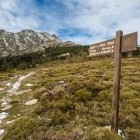 Sign for Mare a Mare walking trail to Col de Vergio on the island of Corsica