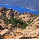 Woman hiking on the island of Corsica