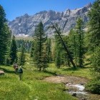 Hikers in Queyras in the French Alps