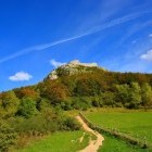 Trail to Montsegur Cathar castle in France
