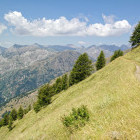 Walking trail in Mercantour National Park, France