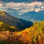 Autumn colour in the Caucasus mountains in Georgia