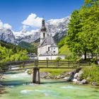 Pretty village of Ramsau in Berchtesgadener Land National Park in Bavaria Germany
