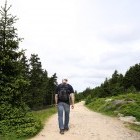 Walking on the Goetheweg at the foot of Brocken Mountain in Germany