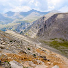 Group of hikers in Skolio, Olympus National Park, Greece