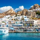 View of harbourside on Naxos Island, Greece