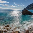 Hiking trail from Vernazza to Monterosso al Mare in the Cinque Terre, Italy