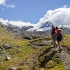 Hikers in the Aosta Valley in Italy