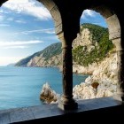 Columns of Church of St Peter in Portovenere, Italy