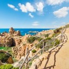 Coastal trail with view over Paradise Beach in Sardinia