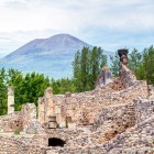 Pompeii ruins and Vesuvius in background