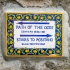 Signpost of the Path of the Gods on the Amalfi coast