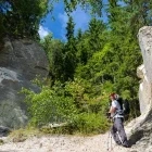 Hiker in Sietiniezis Rock, Latvia