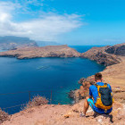 Hiker at Ponta de Sao Lourenco in Madeira