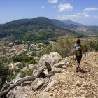Hiker in Cami de Sarxiduc, Valldemossa, Majorca