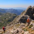 Hikers on mountain in Montenegro