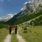 Hikers in Ropojana Valley in Montenegro
