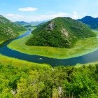 Rijeka Crnojevica River, part of Skadar Lake National Park in Montenegro