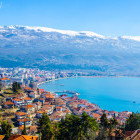 Lake Ohrid and town in North Macedonia