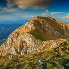 Sunset over Piatra Craiului Mountains in Romania
