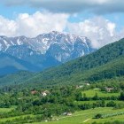 View of Zărnești town in Romania