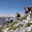Hikers in Triglav National Park in Slovenia