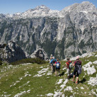 Hikers in the Julian Alps, Slovenia