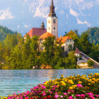 Pilgrimage Church of the Assumption of Maria in Lake Bled, Slovenia