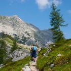 Hikers in Triglav National Park in Slovenia