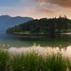 Panorama of Lake Bohinj in Slovenia