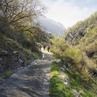 Hikers in Poqueira Gorge in Andalucia