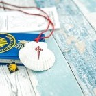 Pilgrim's passport and shell