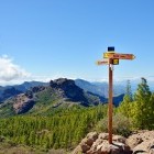 Signpost to Roque Nublo in Gran Canaria, the Canary Islands