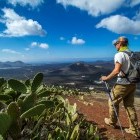 Hiker in Lanzarote in the Canary Islands