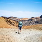 Hiker at Mount Teide in Tenerife, the Canary Islands