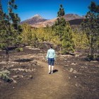 Hiker at Mount Teide in Tenerife, the Canary Islands