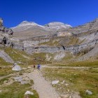 Hikers in the Ordesa Valley in Spain