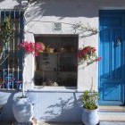 Pretty doorway of house in the village of Lanjar on the GR7 trail