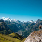Hiker in Bernese Oberland, Switzerland